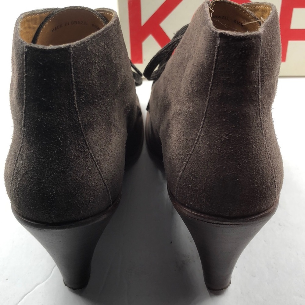Michael Kors Chocolate Leather Wedge Shoes 8.5 - Picture 5 of 8